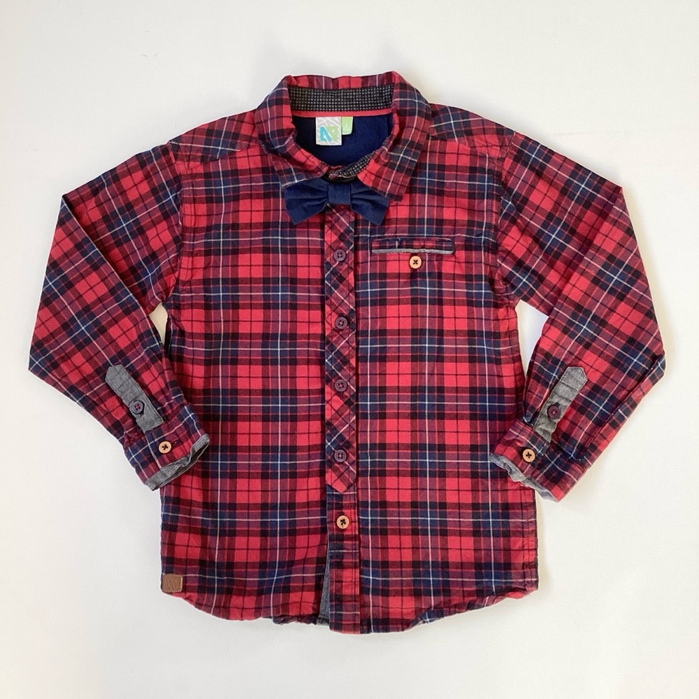 Nano Noruk Plaid Shirt with Bow Tie